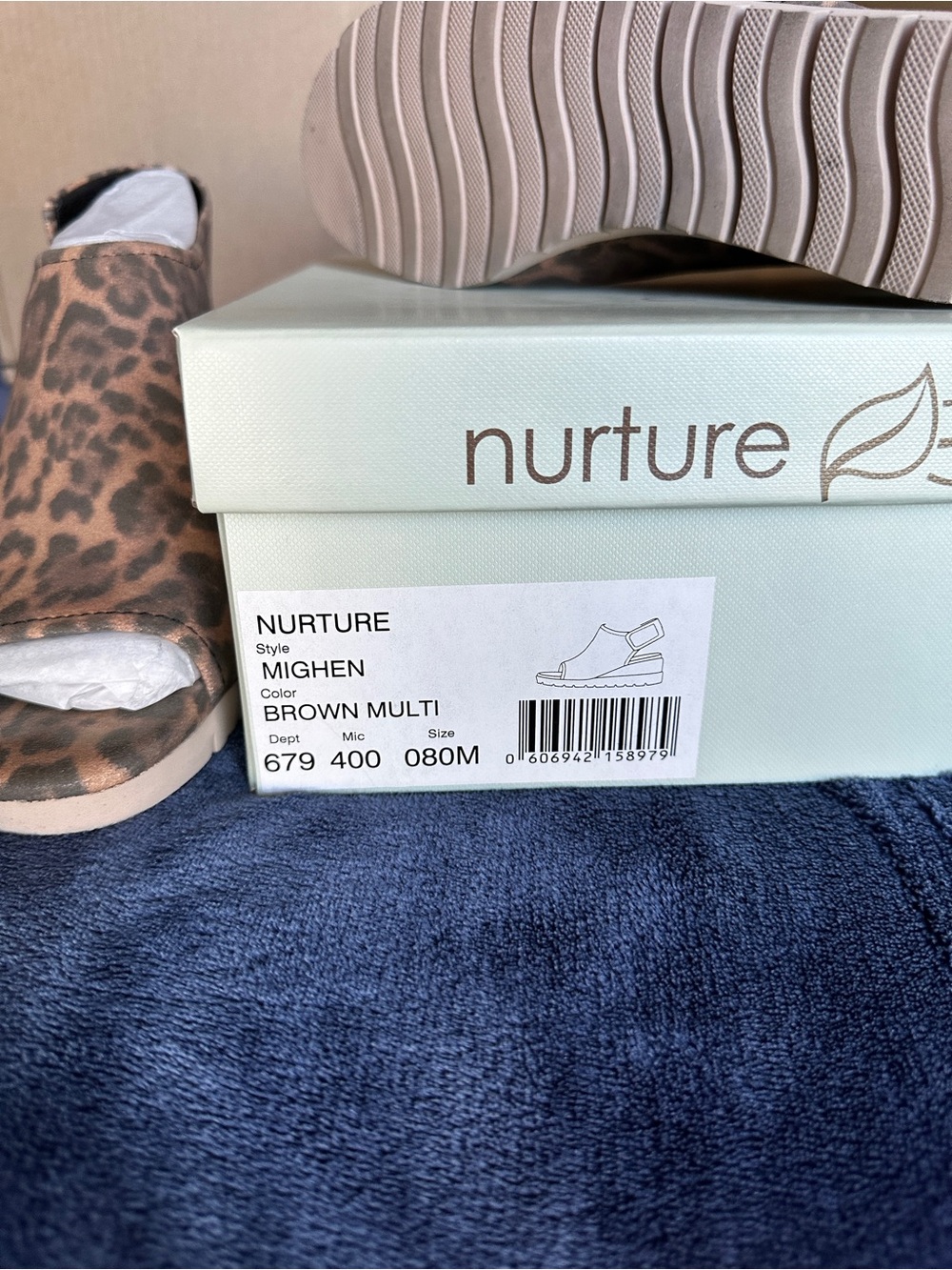 Nurture Mighen Comfort Wedge Scandals - Brown Multi - Size 8 Worn Once With Box